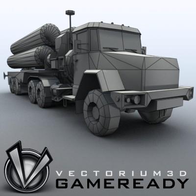 3D Model of Game-ready model of modern Russian/Chinese SAM S-300PMU (SA-10 Grumble). - 3D Render 8